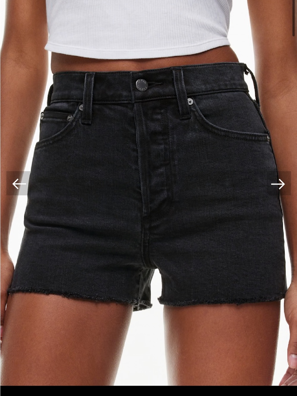 Denim Forum washed Black High-Rise shorts